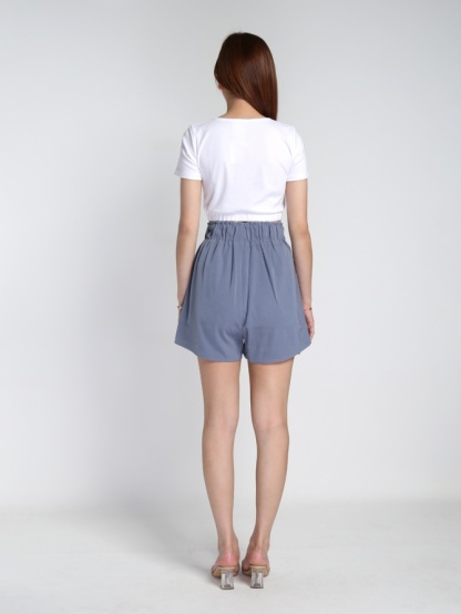 Waist Stretchable With Front Zip Short Pants 21160