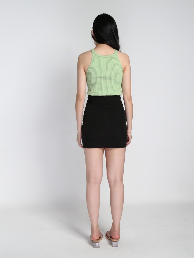 High Waist Pleated Wrap Skirt 21913