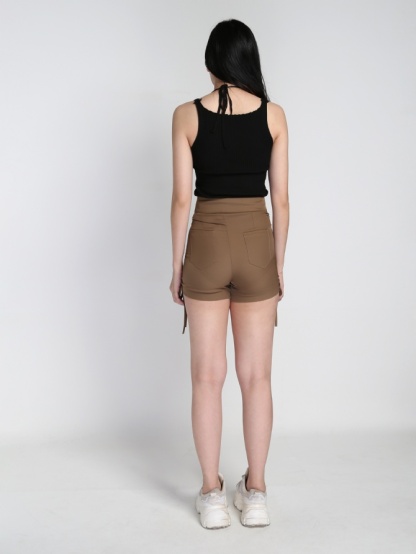 High Waist Side Drawstring Short Pants 21780
