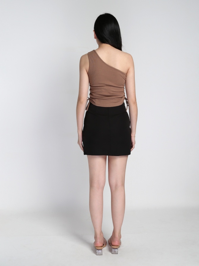 High Waist Side Split With Belt Skirt 22079