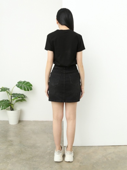 High Waist Denim Skirt 25010