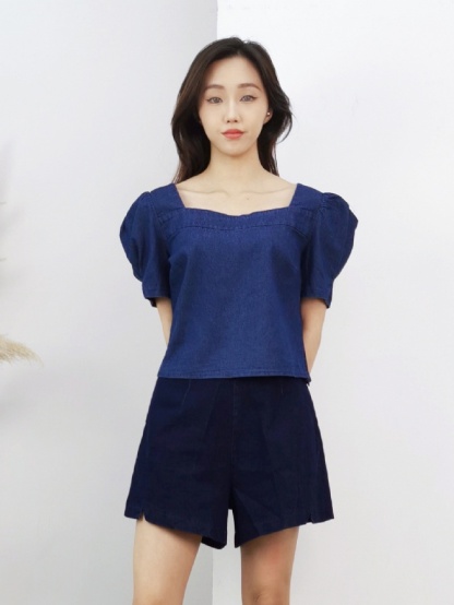 Denim Square Neck Top 17396