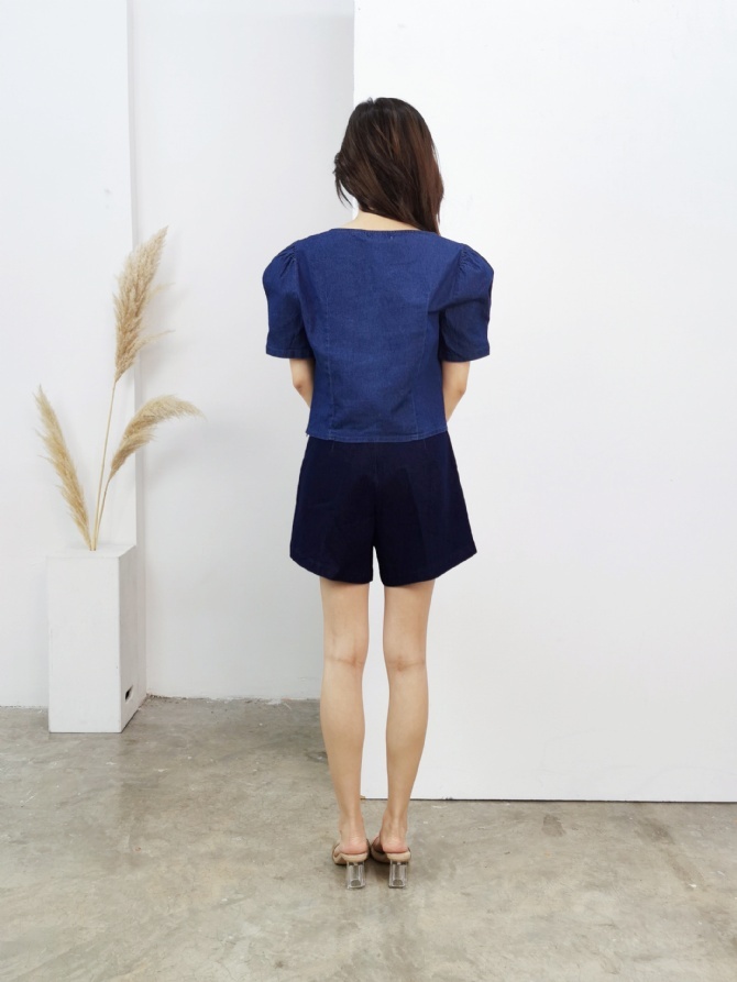 Denim Square Neck Top 17396