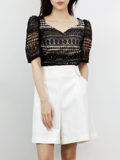 Sweetheart Neckline Lace Top 17378