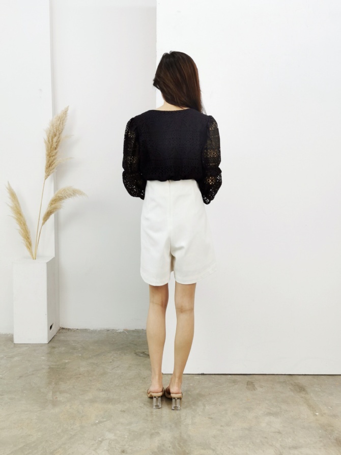 Square Neck Detailed Lace Top 17386