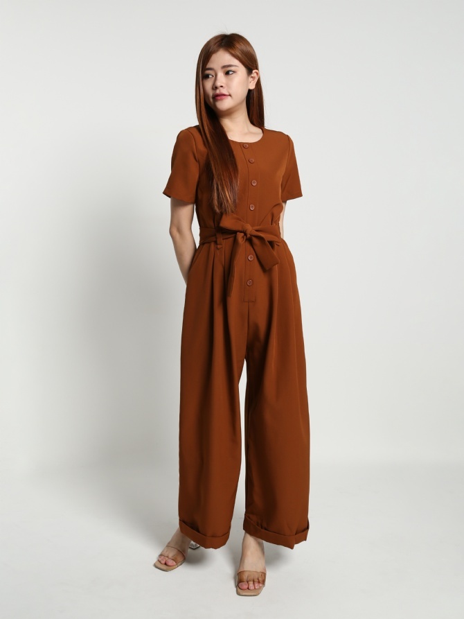 Front Decorative Button Jumpsuit 17185