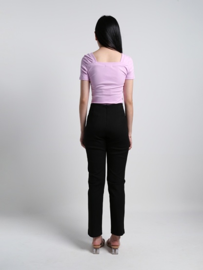 Formal With Decorative Button Long Pants 17031