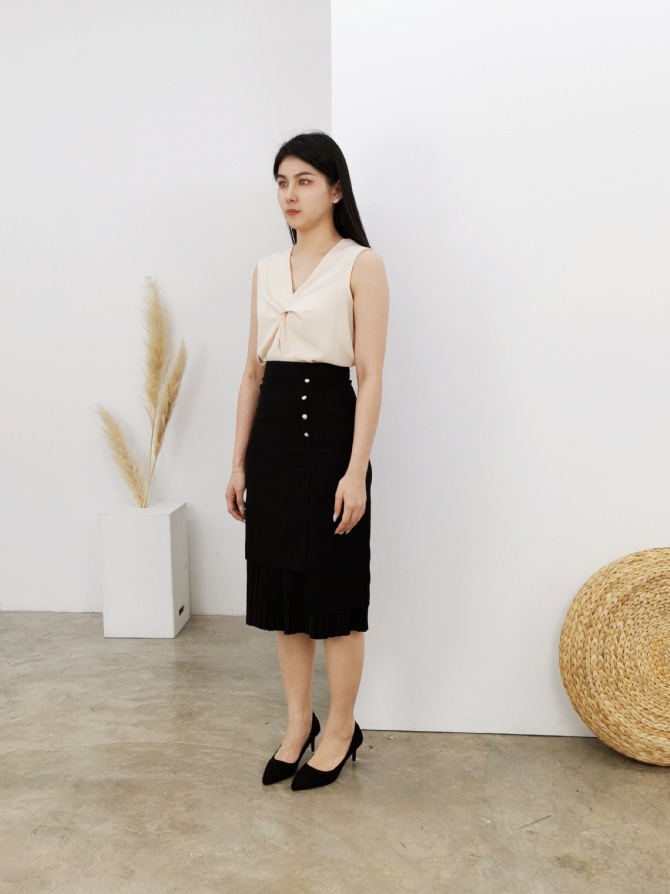 High Waist Pleated Skirt 23632