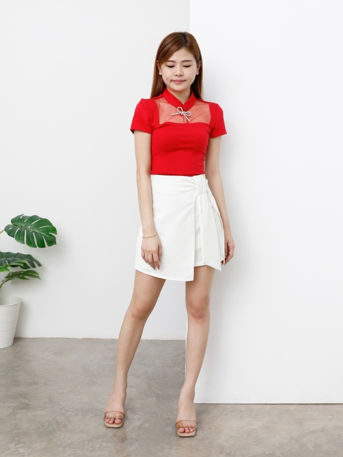 Front Net Short Sleeve Top AC018