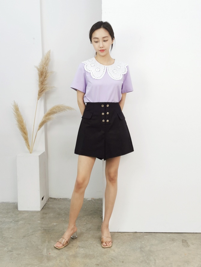 Lace Flower Peter Pan Top 17262