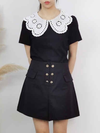 Lace Flower Peter Pan Top 17262