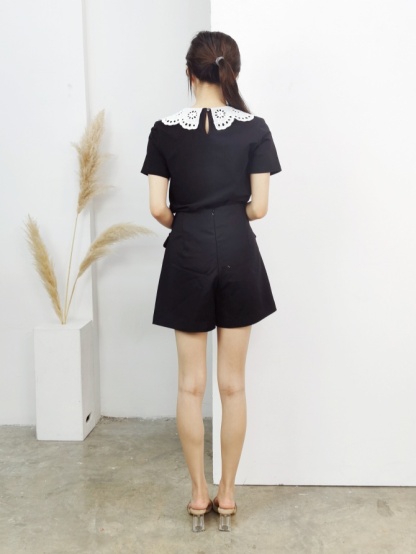 Lace Flower Peter Pan Top 17262