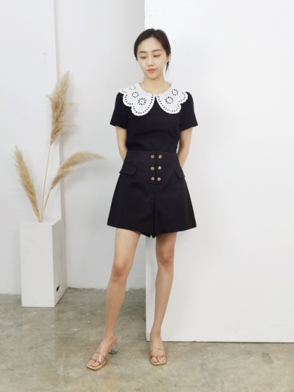 Lace Flower Peter Pan Top 17262