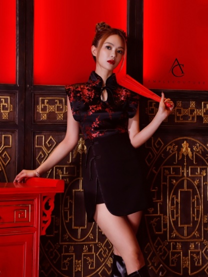 Cheongsam Floral Top AC059