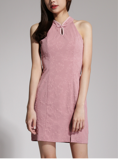 Halter With Side Split Dress Ac3 17
