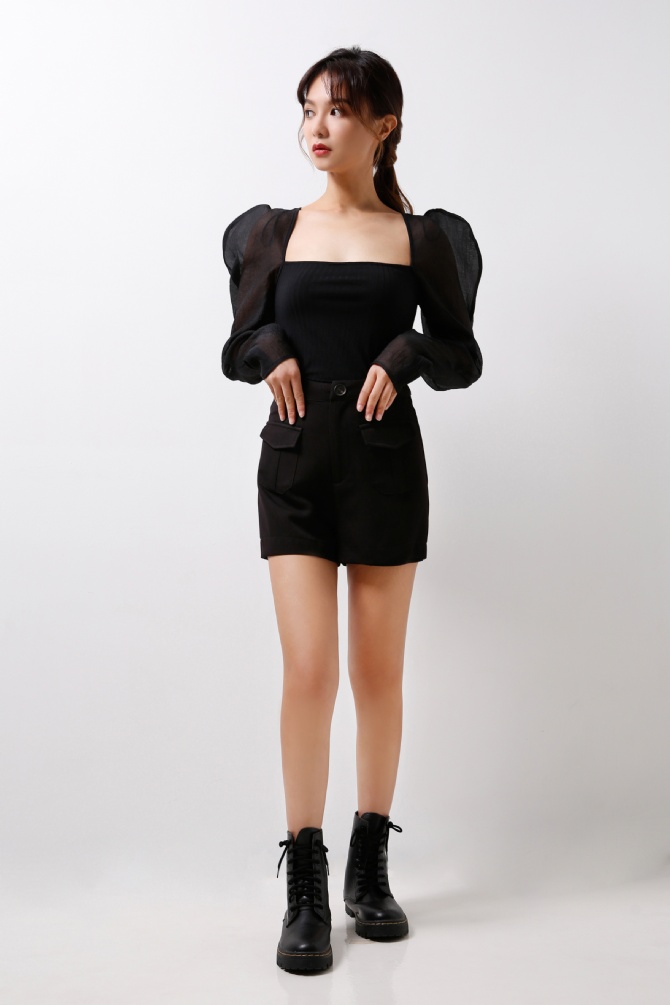 Structured Organza Sleeves With Knitted Base