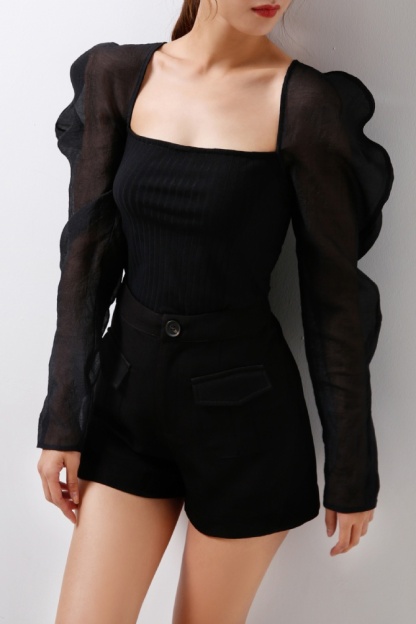 Structured Organza Sleeves With Knitted Base