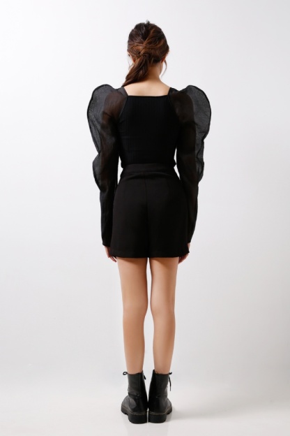 Structured Organza Sleeves With Knitted Base