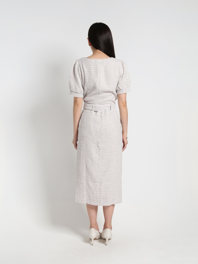 Front Decorative Button With Skirt Set 17126