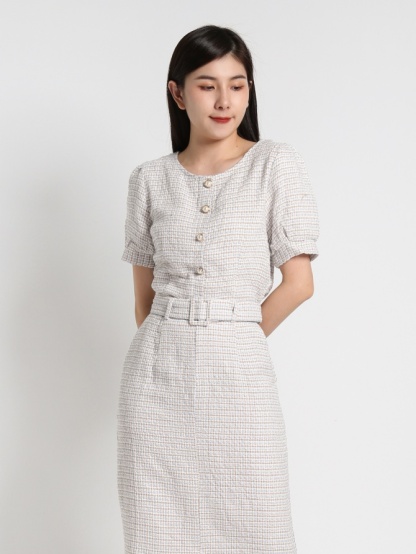 Front Decorative Button With Skirt Set 17126