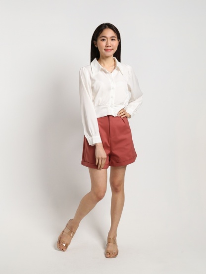 Collar Long Sleeve Top 15679