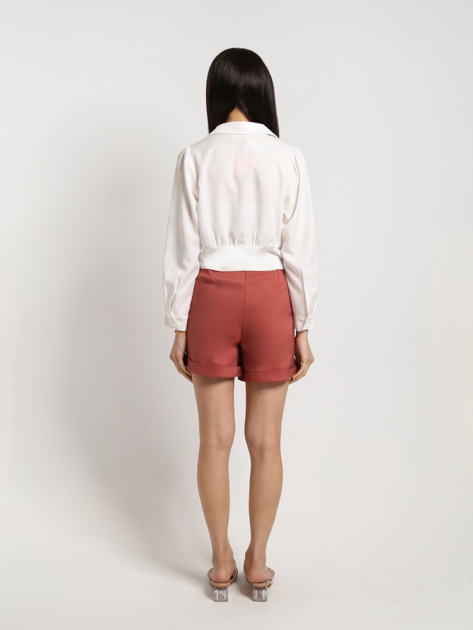 Collar Long Sleeve Top 15679