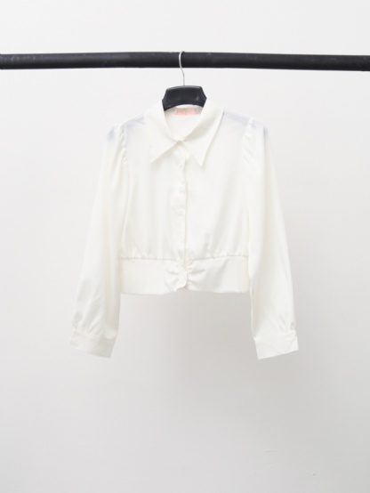 Collar Long Sleeve Top 15679