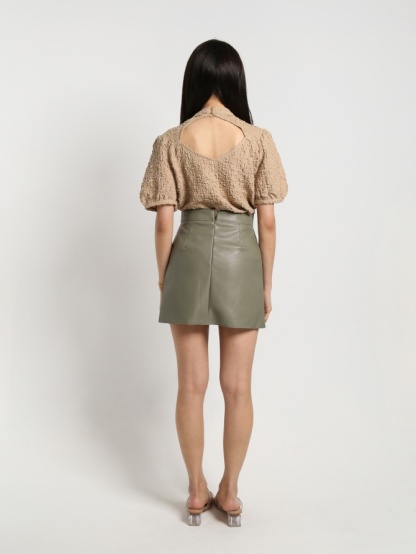 Pleated Short Sleeve Top 15526