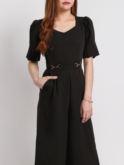 Decorative Belt Basic Jumpsuit 17151