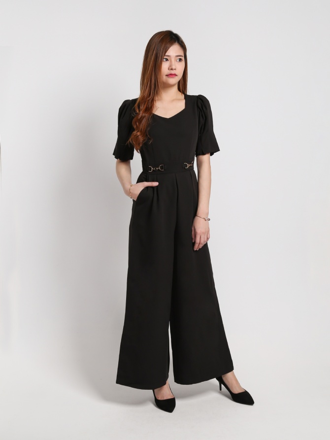 Decorative Belt Basic Jumpsuit 17151