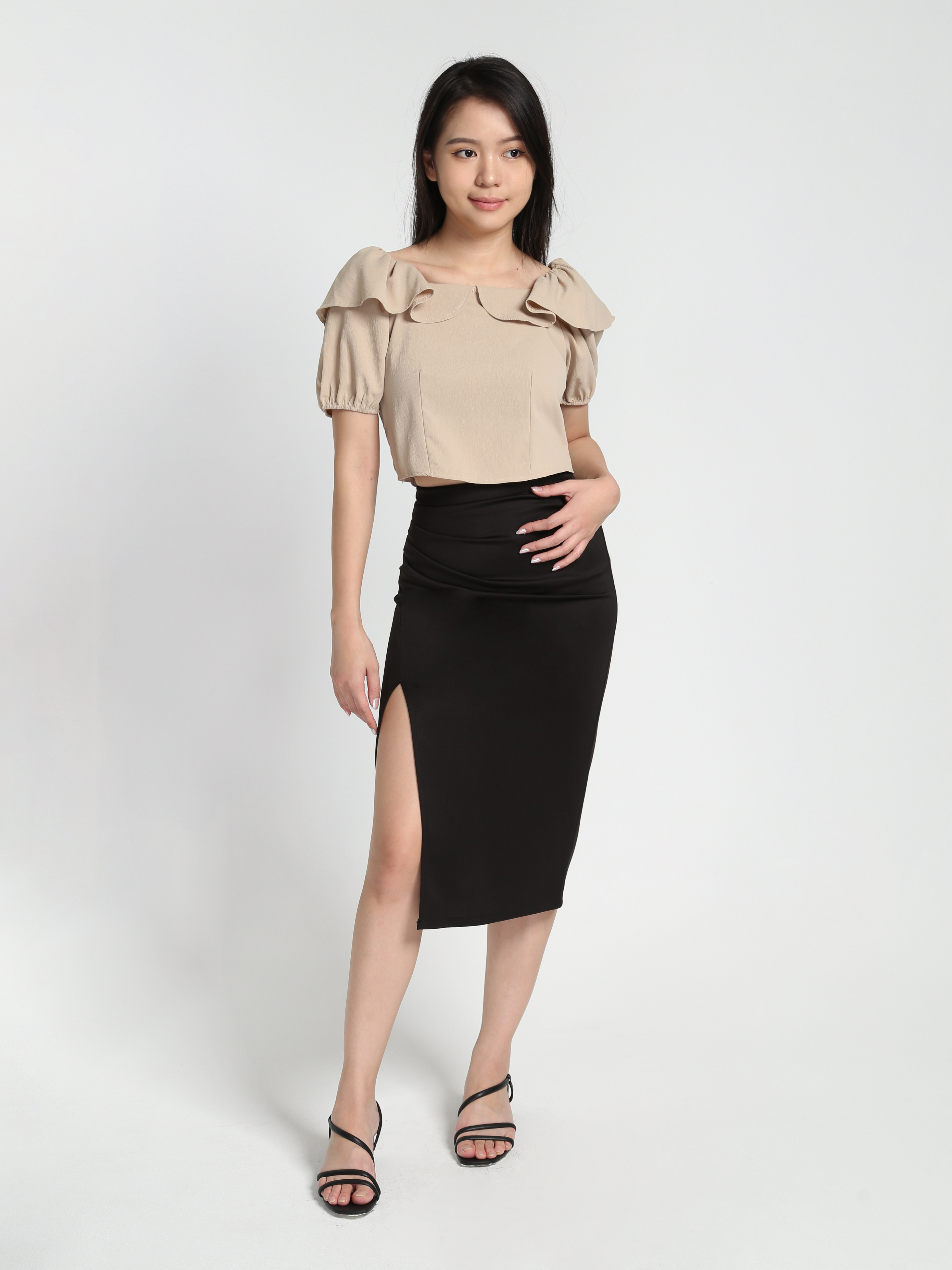 High Waist Side Split Skirt 23104