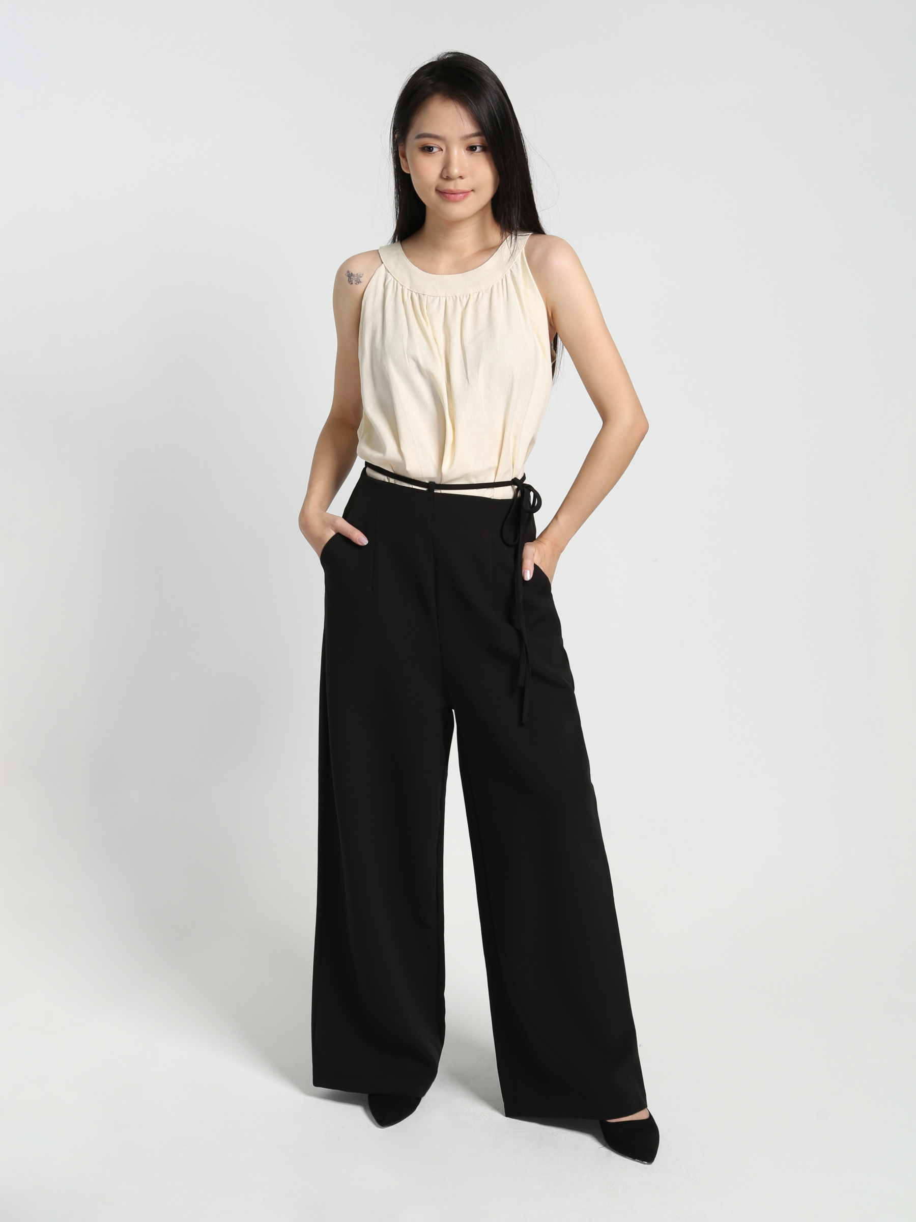 High Waist With Waist Strap Long Pants 23136