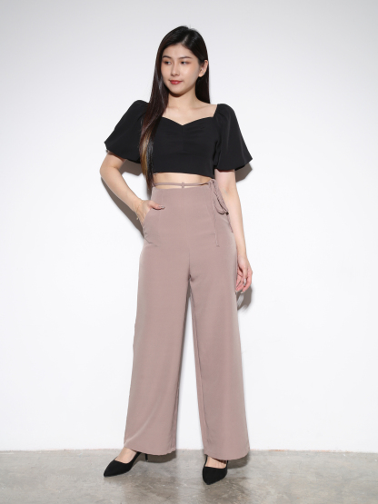 High Waist With Waist Strap Long Pants 23136