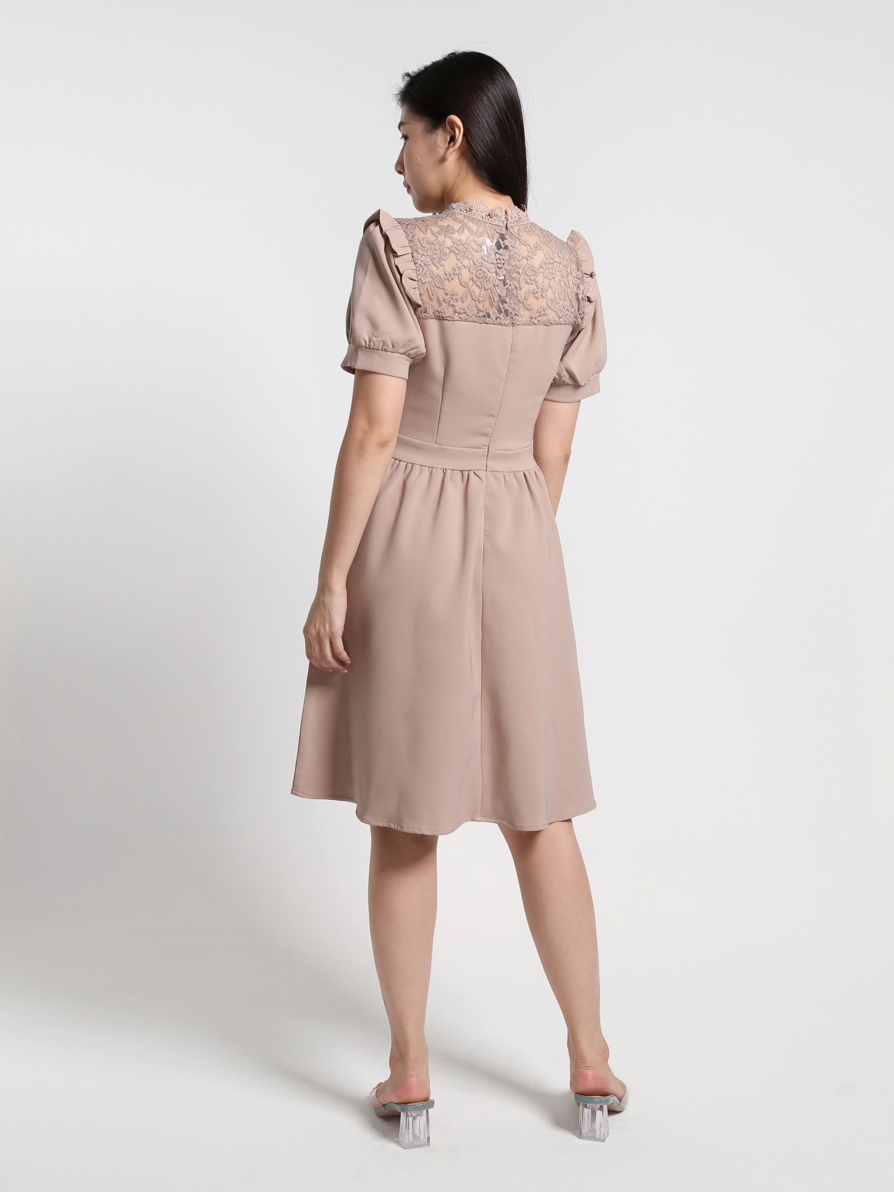 Lace Puff Sleeve Dress 23560