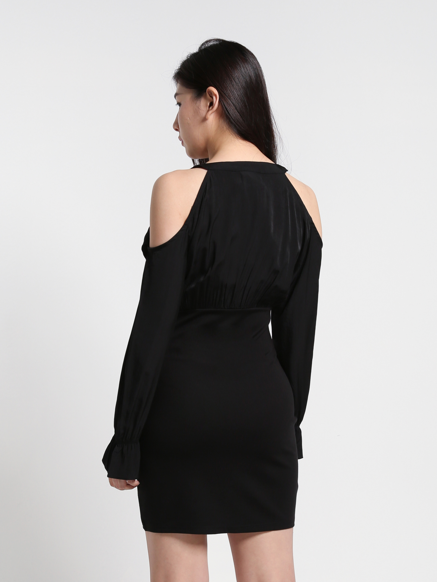 V Neck Shoulder Hole Dress 23596