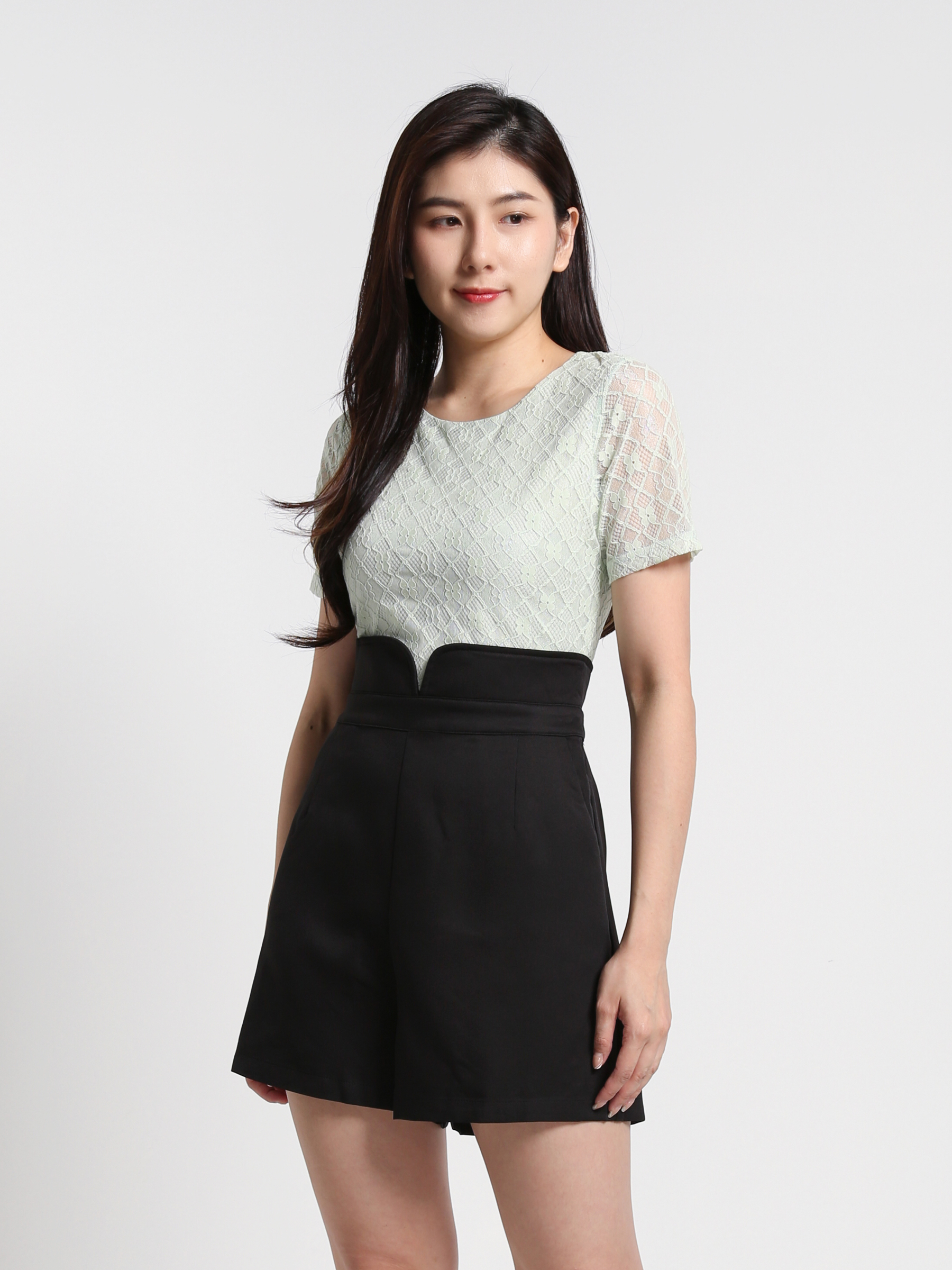 Short Sleeve U Neck Jumpsuit 23732