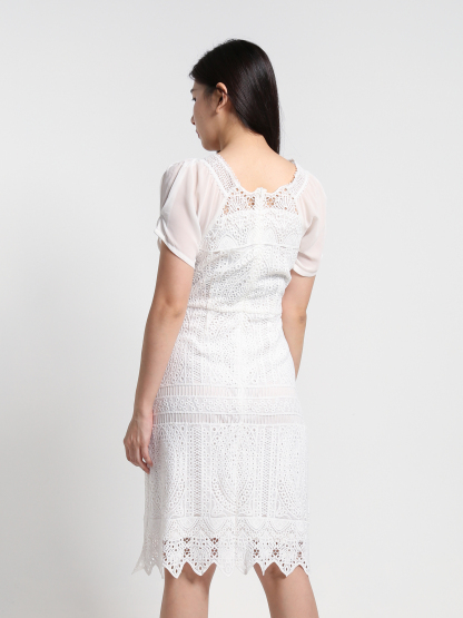 Lace Short Sleeve Dress 23870