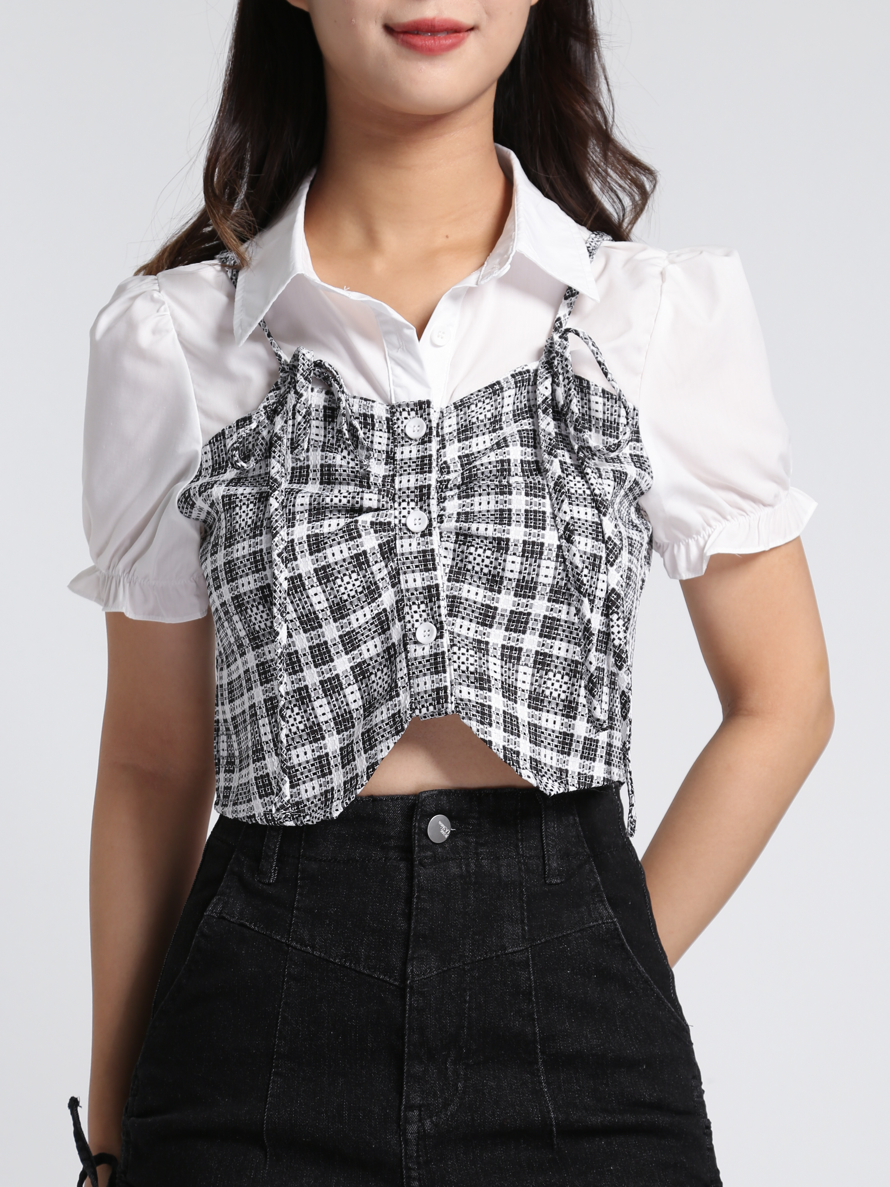 Denim Button Pocket Short Pants 23702