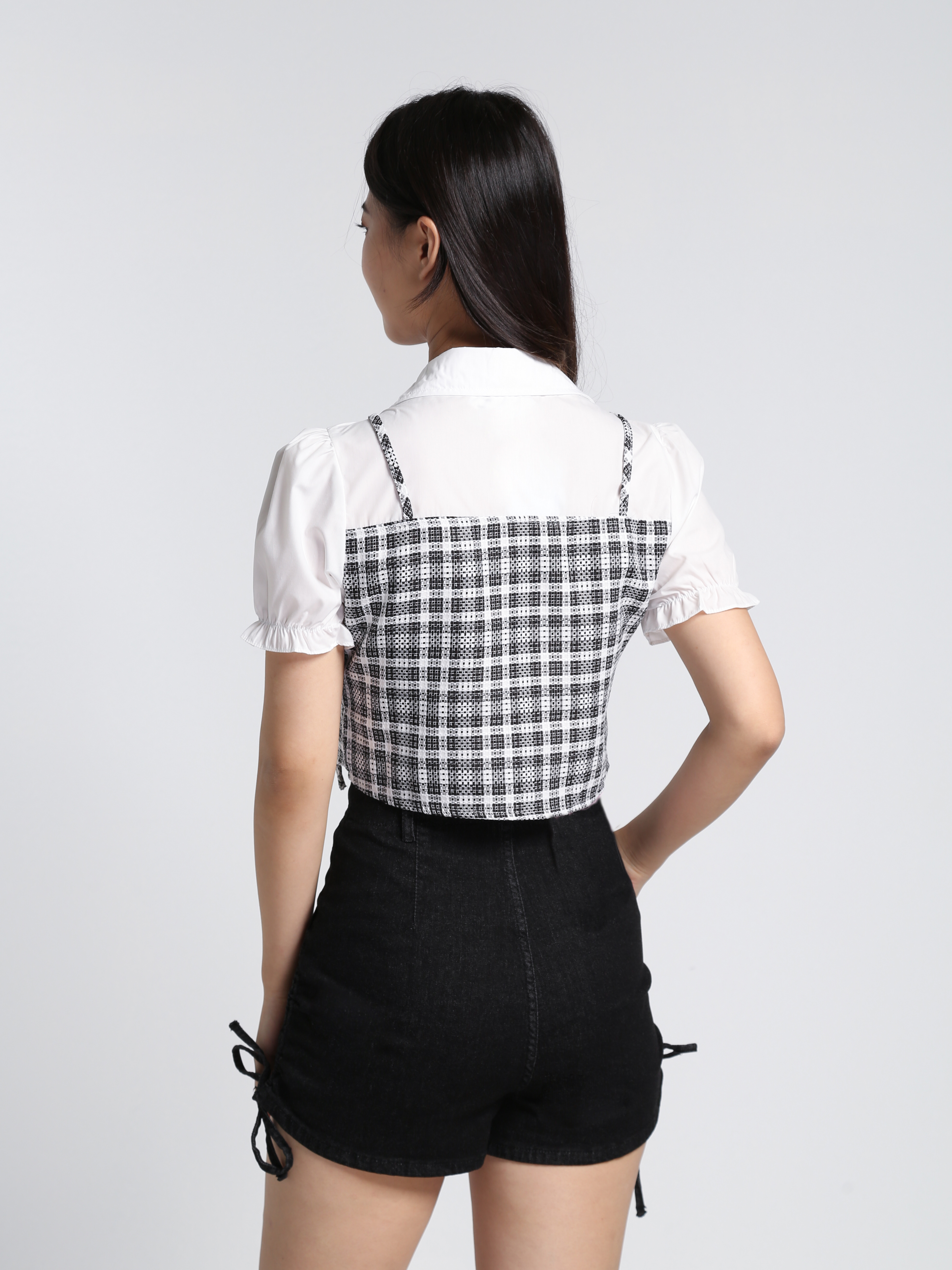 Denim Button Pocket Short Pants 23702