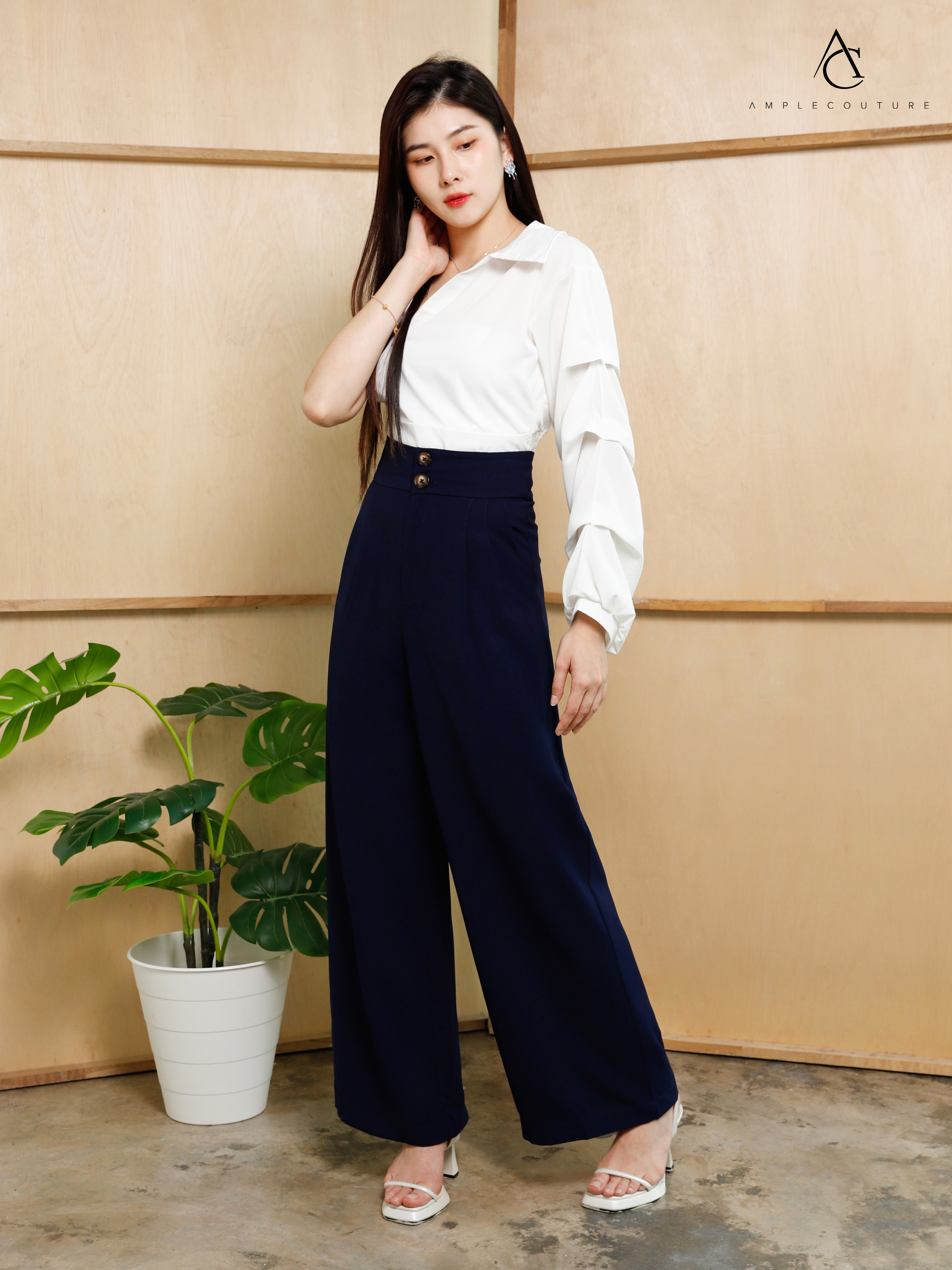 Sloping With Strap And Long Sleeve Top 25622