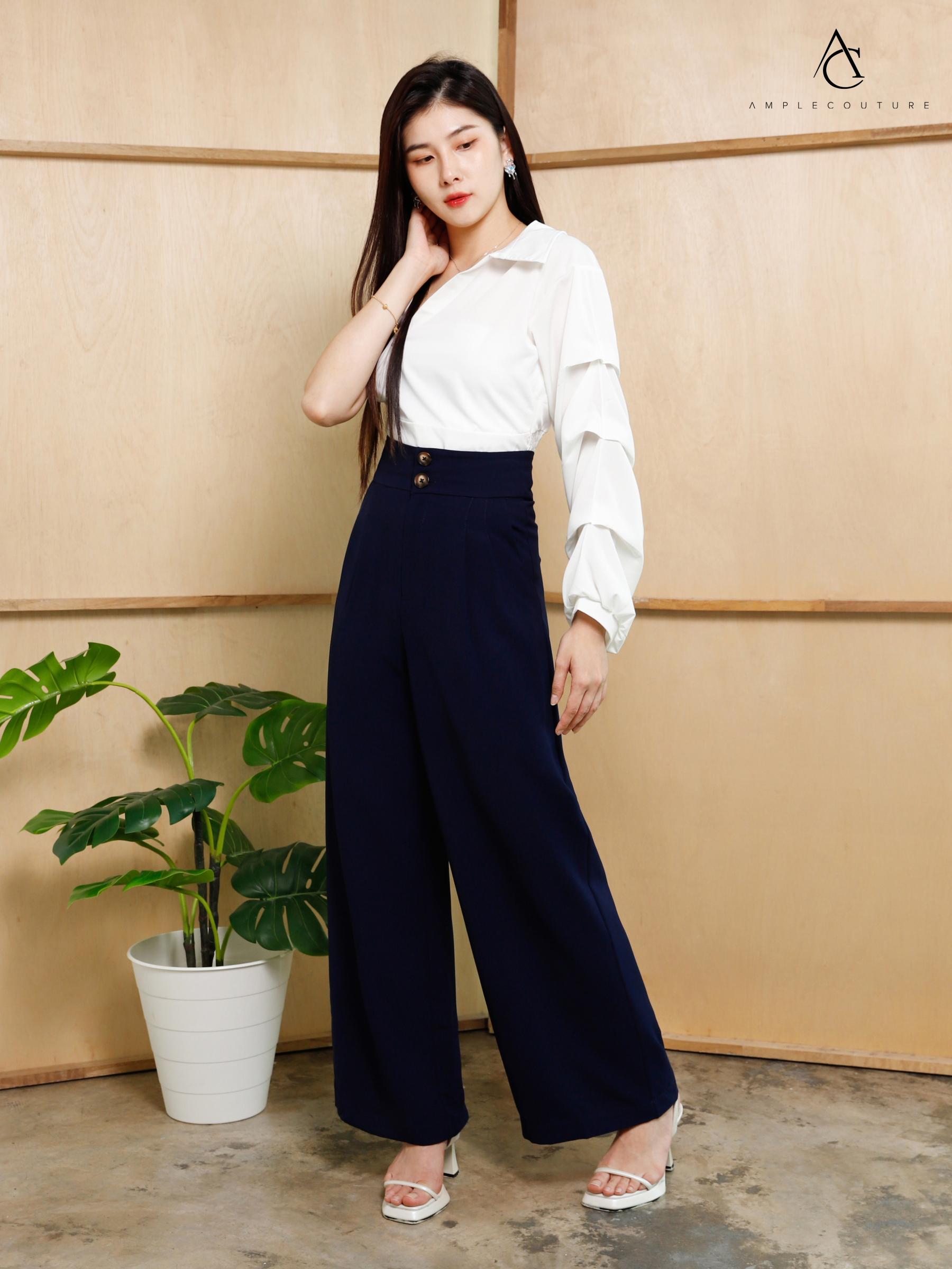 Sloping With Strap And Long Sleeve Top 25622
