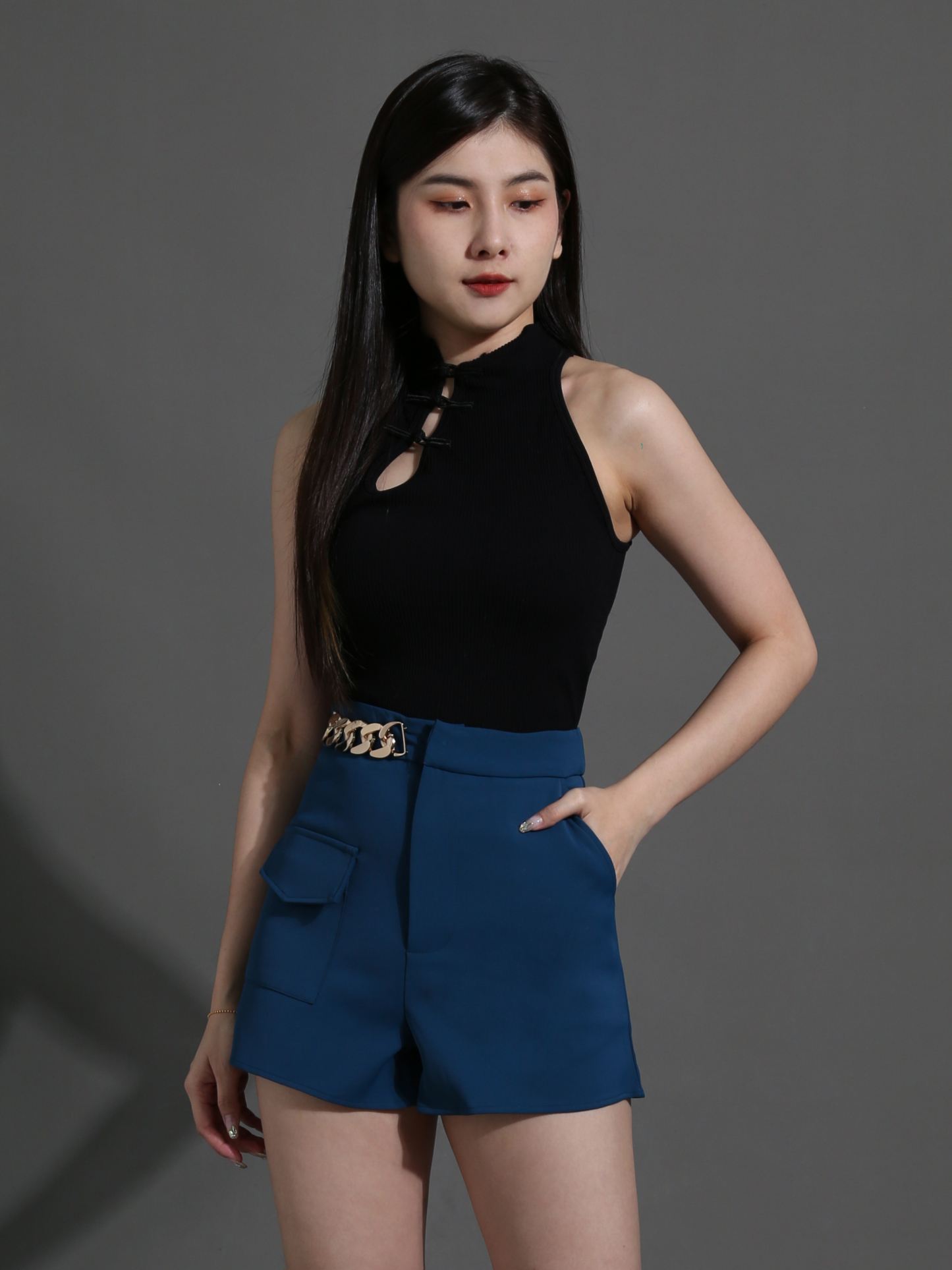 Sleeveless Front Button Top 26146