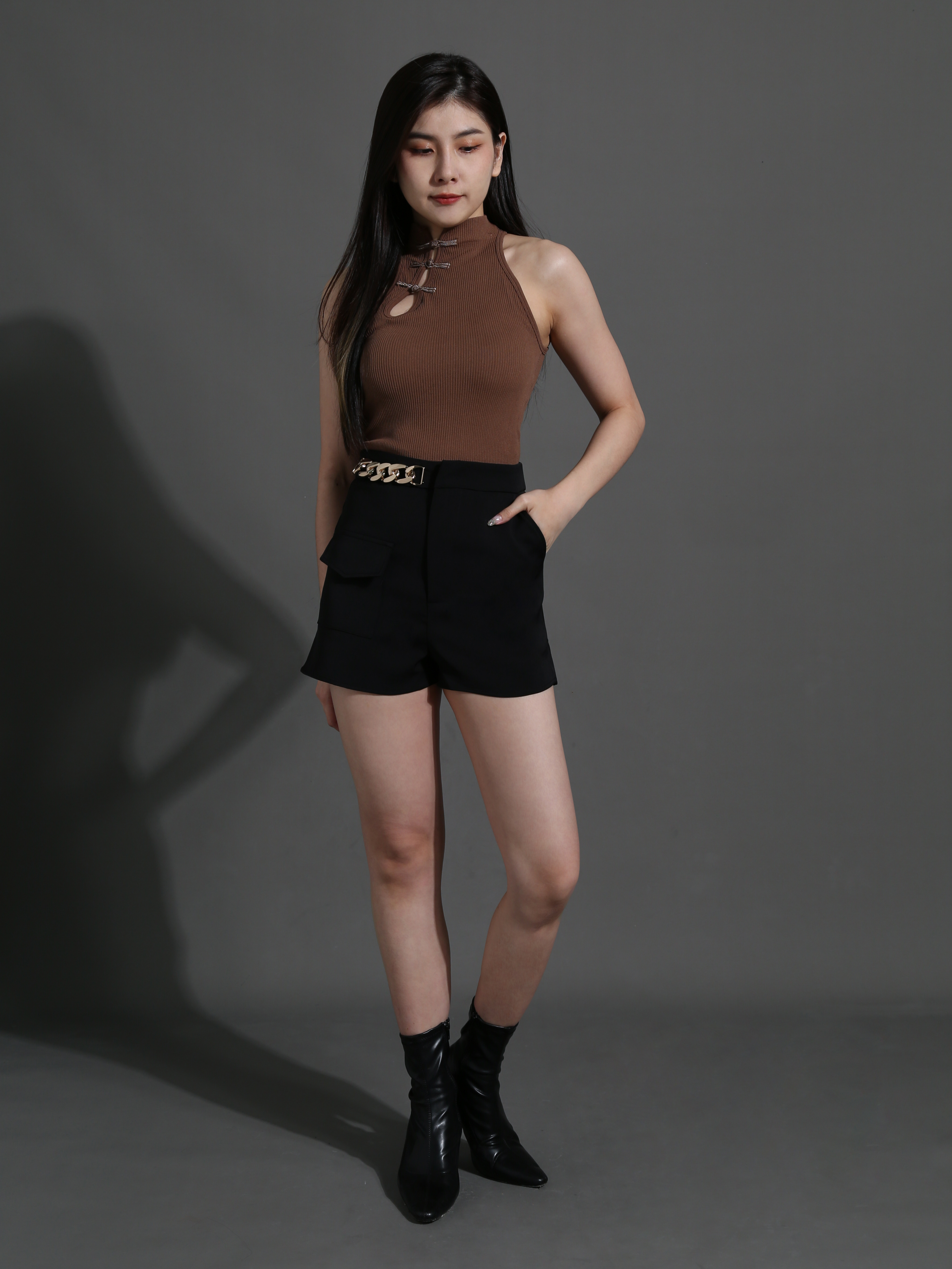 Sleeveless Front Button Top 26146