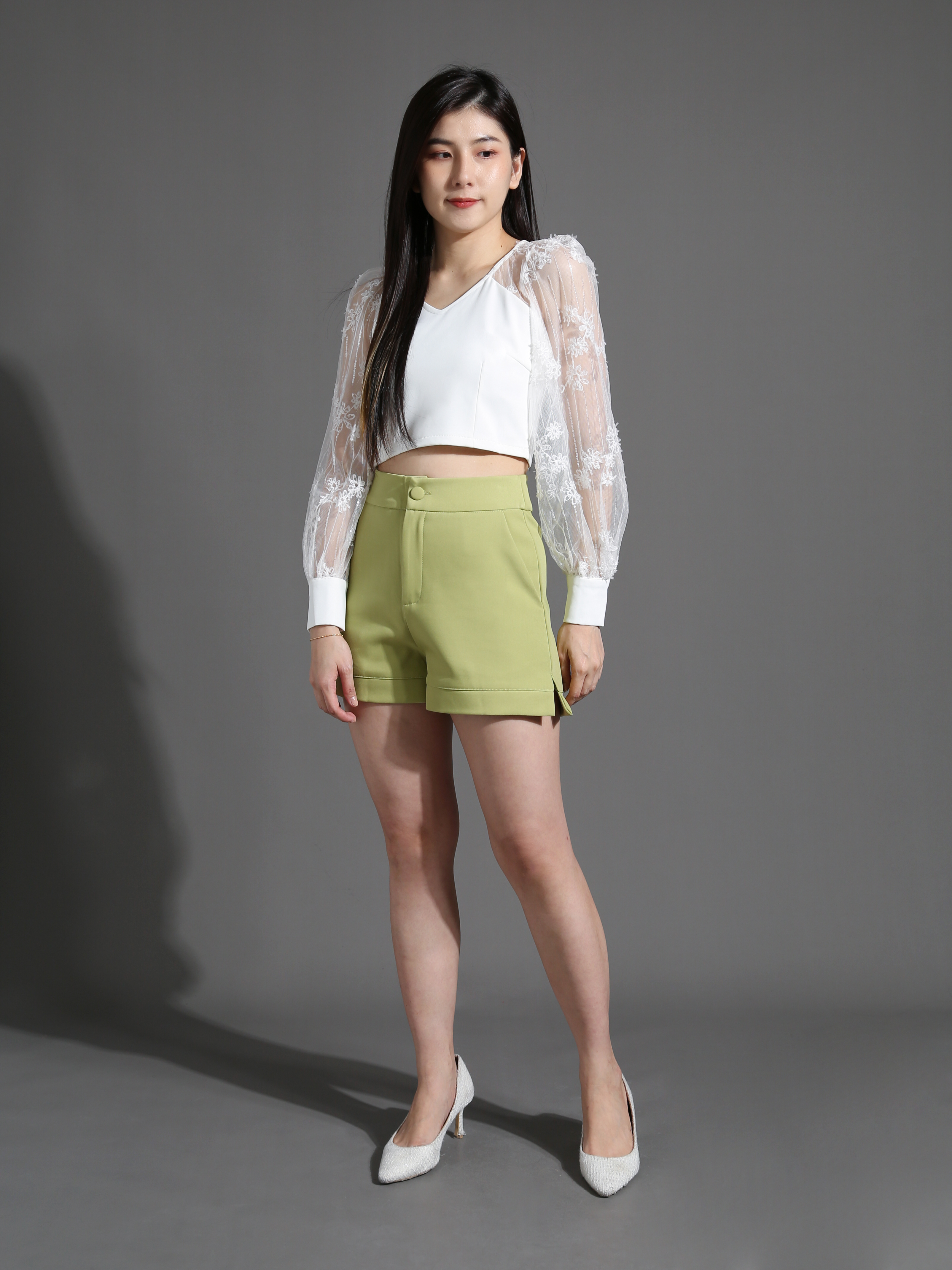 Floral Net Sleeve Top 26472