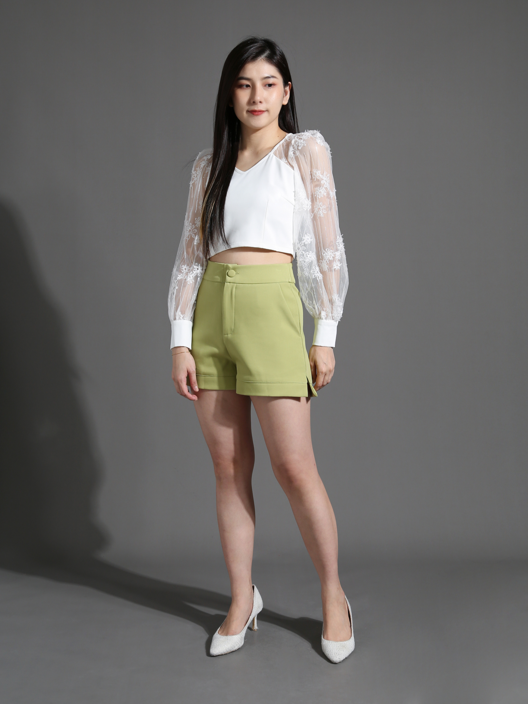 Floral Net Sleeve Top 26472