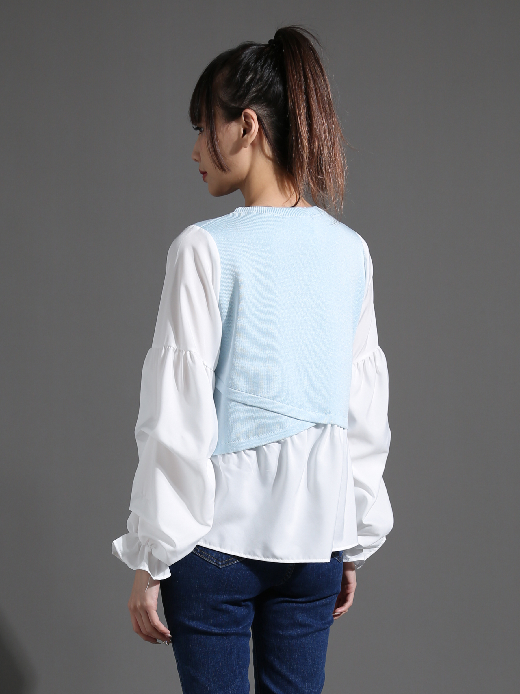 Denim Decorative Belt Long Pants 26351