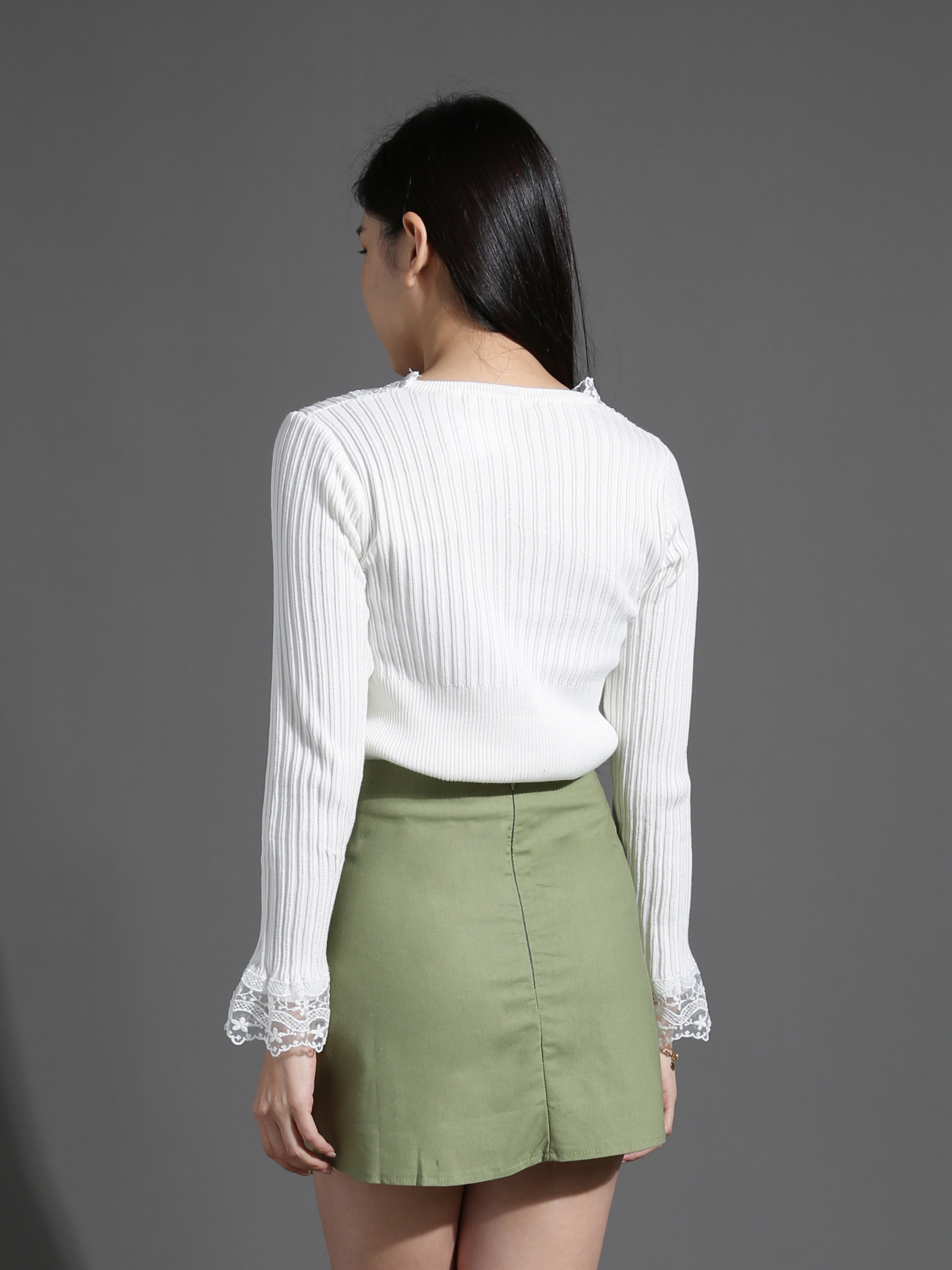 Side Pleated Irregular Long Skirt Pants 26783