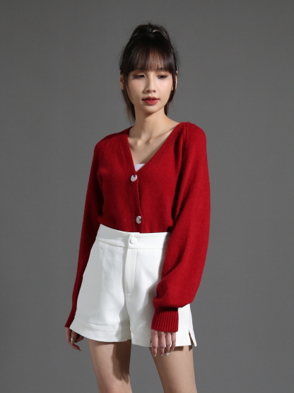 High Waist Side Pocket Short Pants 26782