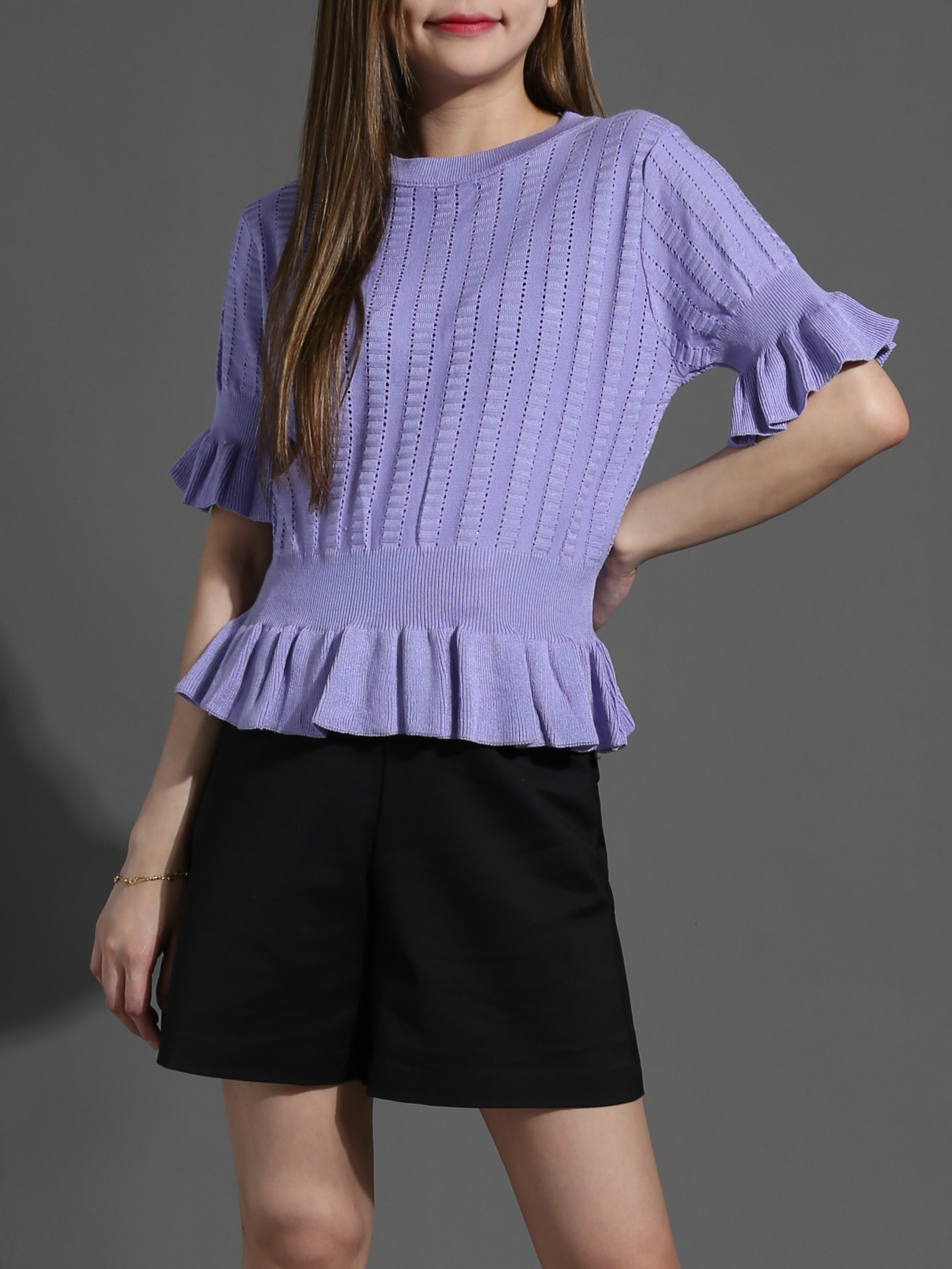 High Waist With Decorative Side Pocket Short Pants 26716