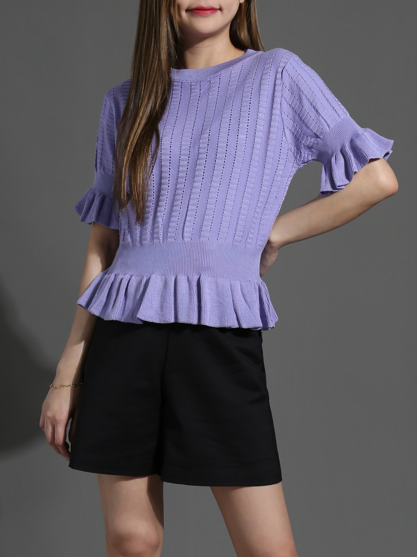 High Waist With Decorative Side Pocket Short Pants 26716